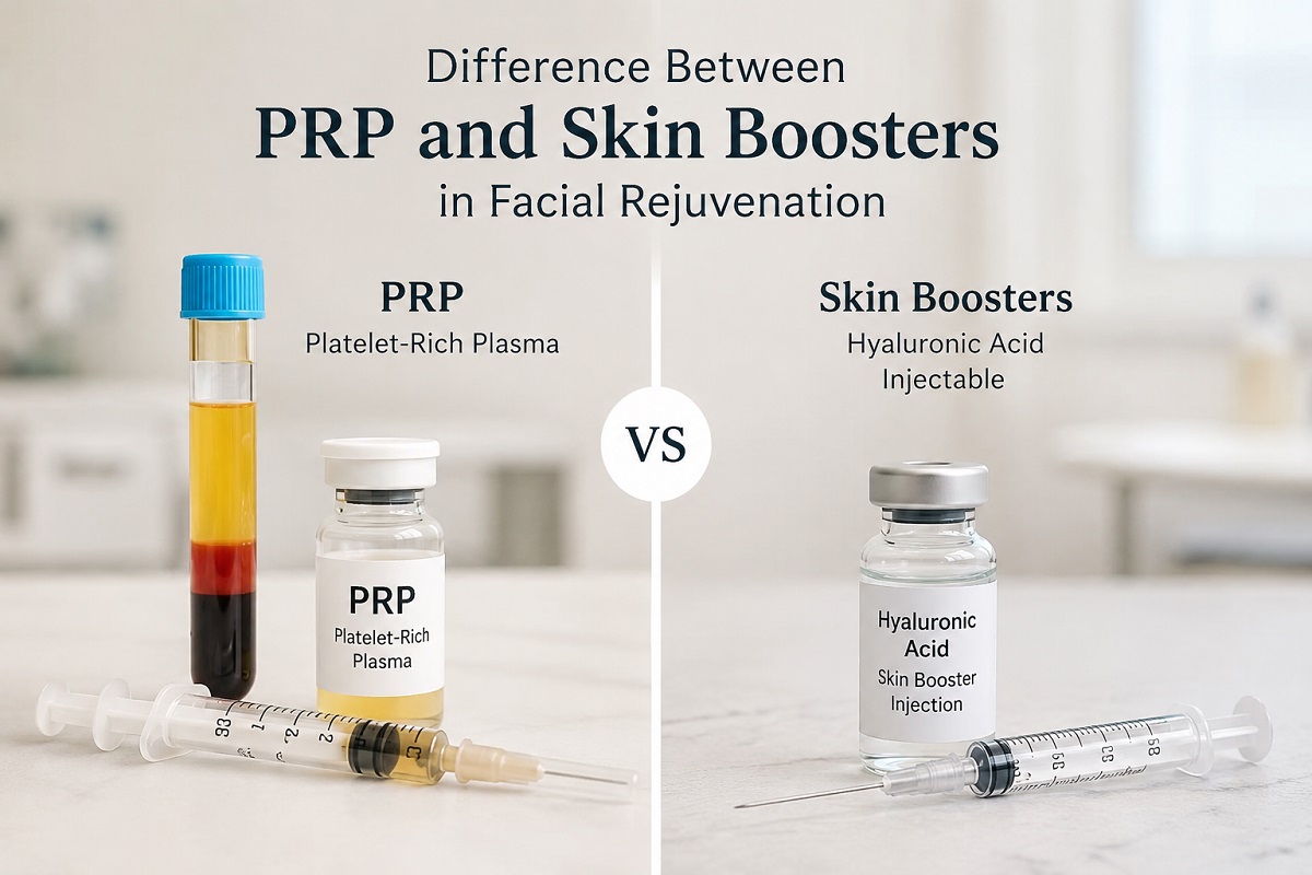 Examining the Difference Between PRP and Skin Boosters in Facial Rejuvenation
