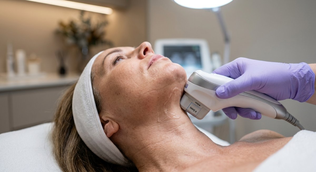 Hypnotherapy for tightening double chin skin