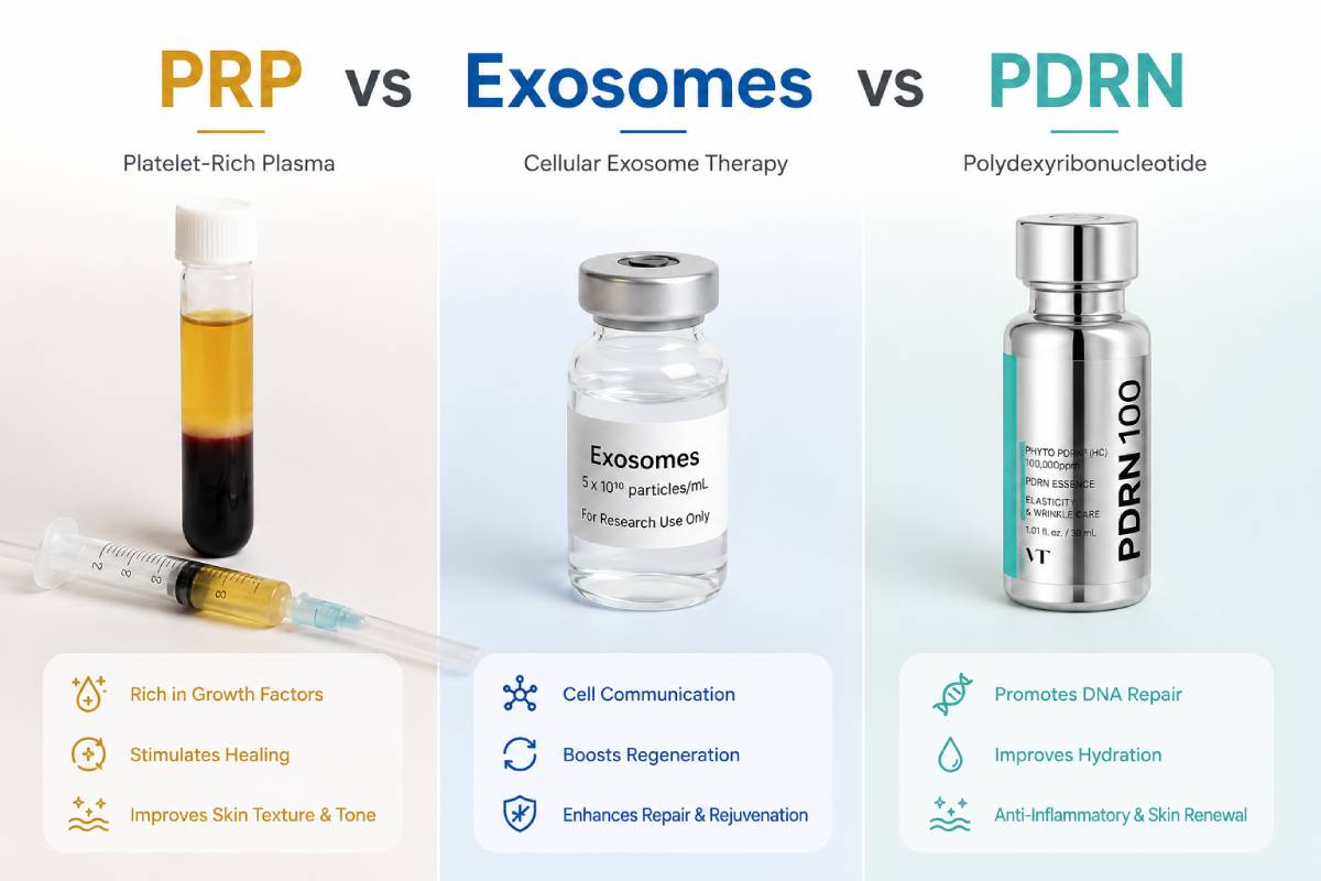 PRP vs Exosomes vs PDRN: Which Skin Rejuvenation Treatment Is Right for You?