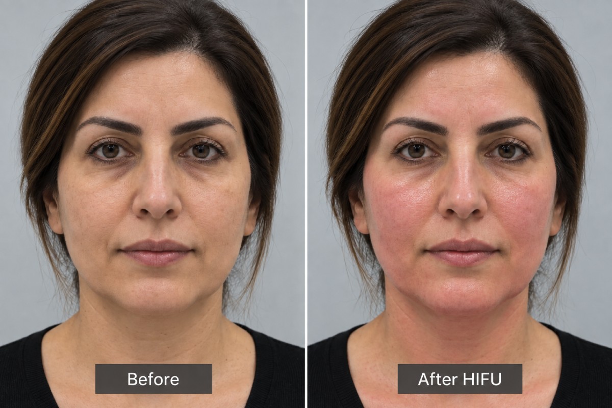 Before and after HIFU treatment Before and after HIFU treatment